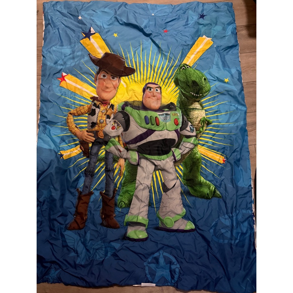 Disney Pixar Toy Story comforter Woody Buzz Lightyear Rex Blue Kids Slumber
